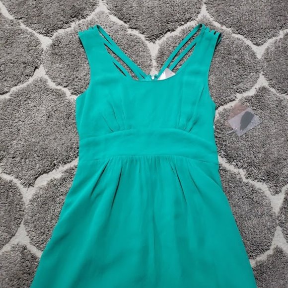NWT Forever 21 Green Strap Sleeveless Mini Dress - Picture 4 of 10